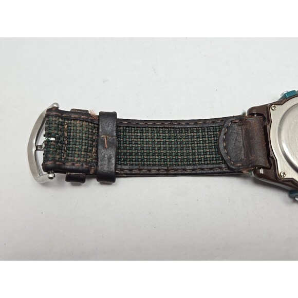 Timex Atlantis 100 Indiglo Night Mode Digital 100M New Battery 745 Teal Bezel WR - Picture 10 of 13